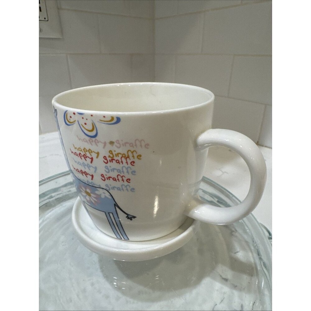 Happy Giraffe Coffee Mug With Lid/ Top Made in China - Picture 3 of 14